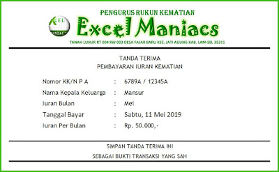 Aplikasi Excel Iuran Rukun Kematian