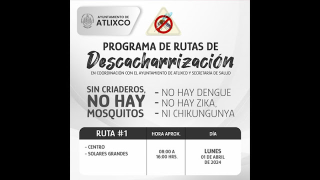 Para prevenir el dengue en Atlixco, inicia jornada de descacharrización 