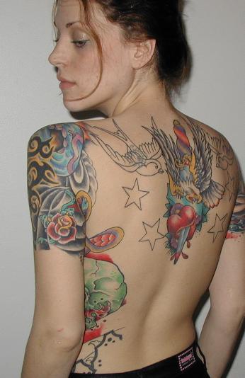 Lower back girl tattoo designs