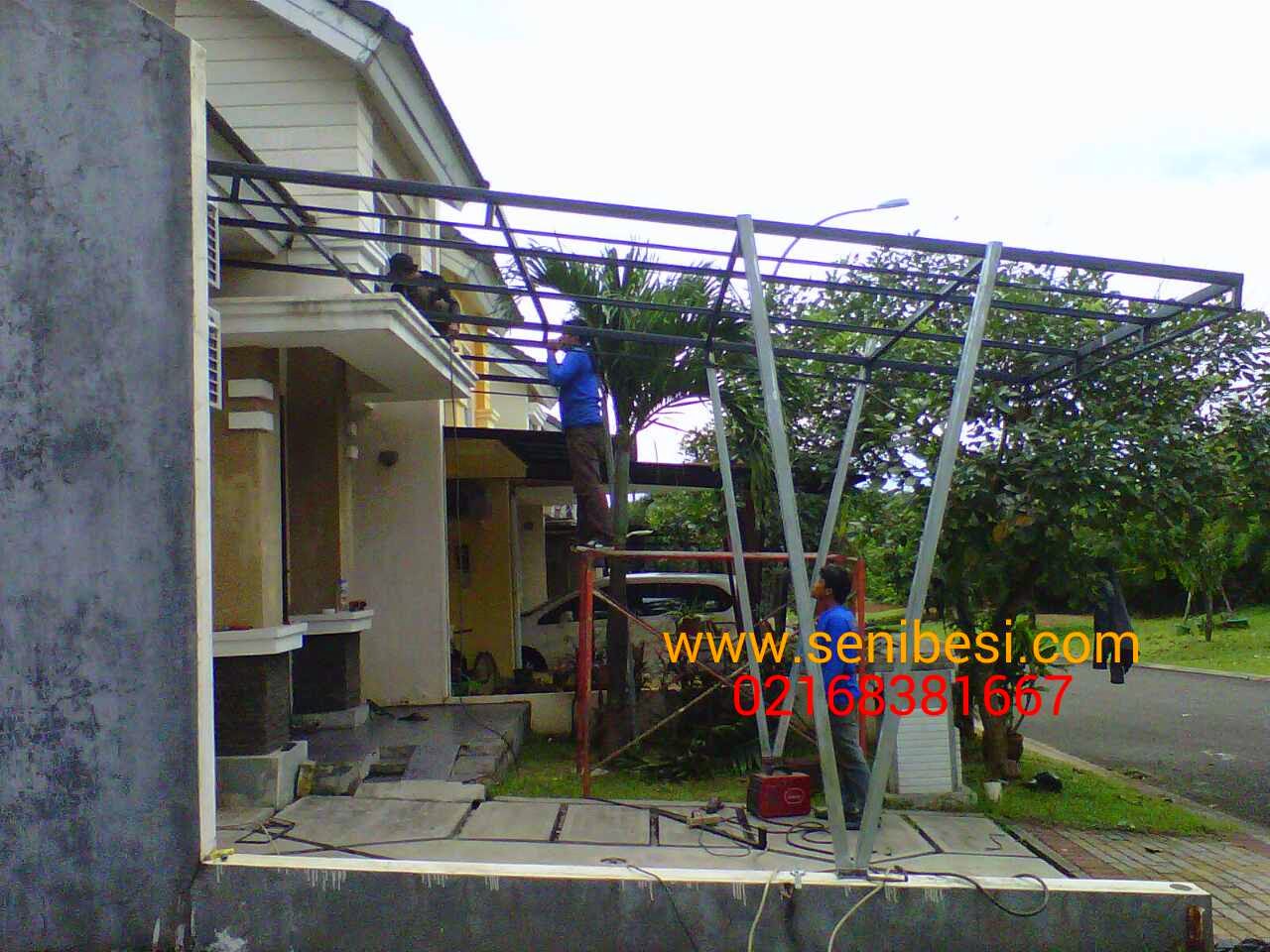 canopy carport kanopi  canopy tanpa  tiang  minimalis  model 