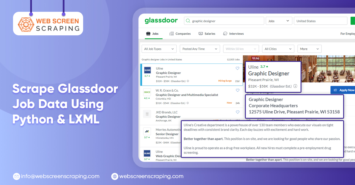 Scrape Glassdoor Job Data using Python & LXML