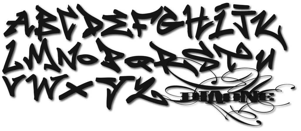 Graffiti Alphabet Bubble Letters. Sketch Alphabet in Graffiti