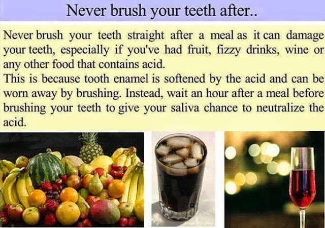 Not Advisable To Brush Teeth Immediately After A Meal