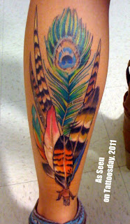 feathers Thigh Tattoos