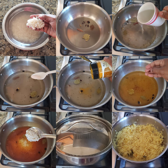 images of Saffron Rice Recipe / Kesar Rice Recipe / Kesar Chaval Recipe / Saffron Steamed Plain Basmati Rice Recipe