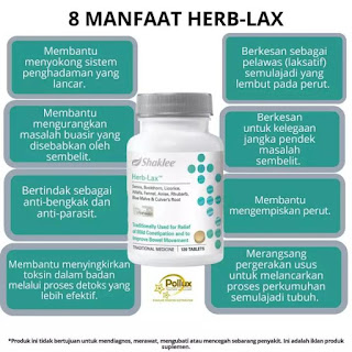 HERBLAX SHAKLEE BANTU ATASI SEMBELIT DAN BAGUS UNTUK USUS YANG SIHAT