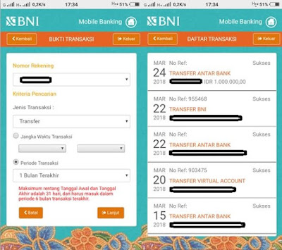 Cara Melihat Bukti Transfer BNI Mobile Banking