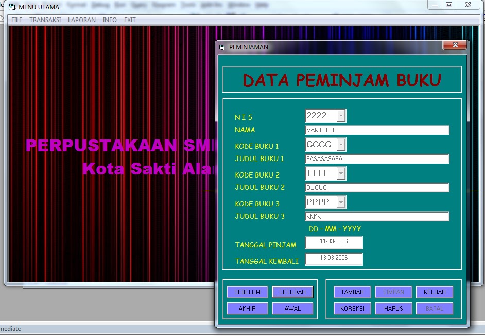 source coding program perpustakaan sekolah