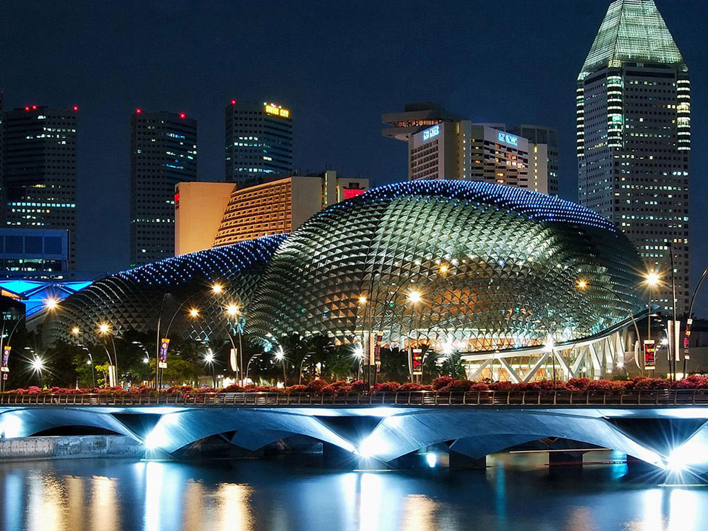  Foto  Foto  Pemandangan  Kota  Singapura di Malam  Hari  