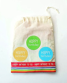SRM Stickers Blog - Birthday Gift Set by Yvonne - #muslin #bag #birthday #stickers #borders