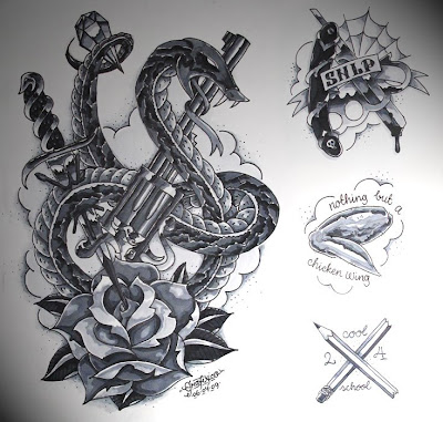Mostly tattoo ish illustrations.. Here's a preview.