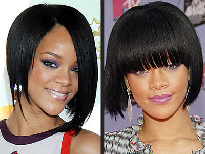 Rihanna Bob Hairstyle,asymmetrical 