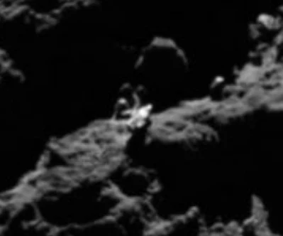 Spaceship parked on asteroid discovered by UFO Sightings Footage.