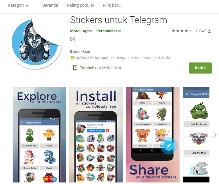 Cara Mencari Mendapatkan Ratusan Stiker  Telegram  Keren  