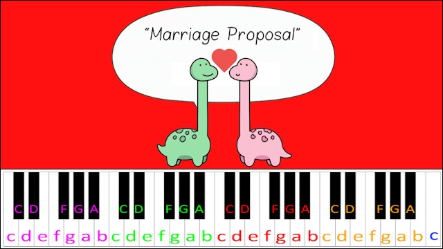 Marriage Proposal (Like a Dino!) Piano / Keyboard Easy Letter Notes for Beginners