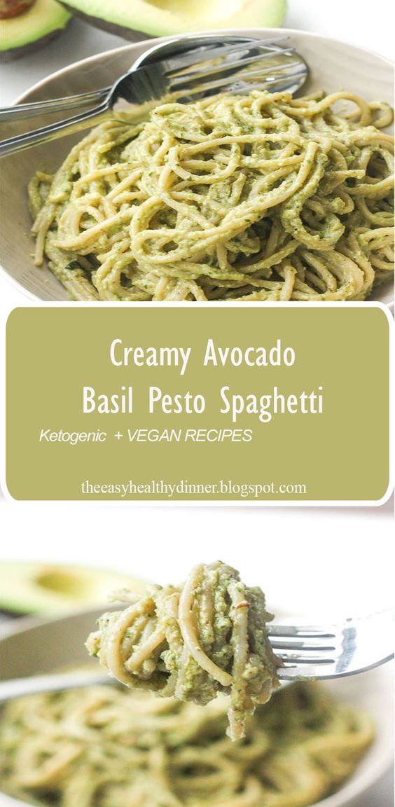 Creamy Avocado Basil Pesto Spaghetti: Treat yourself to the easiest vegan and super creamy avocado basil pesto spaghetti tonight. Ready in ...