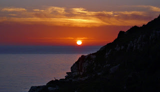 Landscape with sunset in Paxos Island.