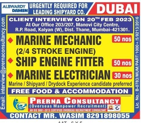 Client Interview for Albwardy Marine Engineering- Dubai