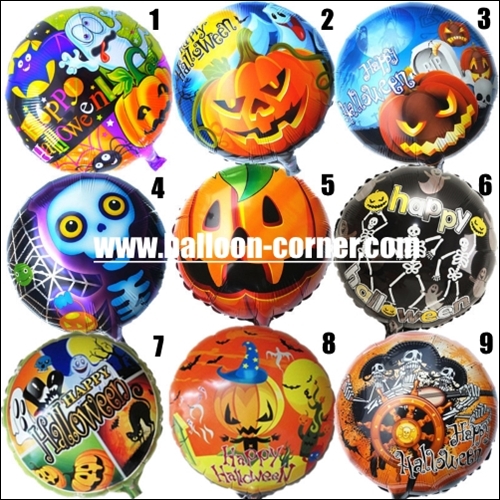 Balon Foil Bulat Seri HAPPY HALLOWEEN