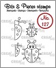 Set van 4 clearstempels om lieveheersbeestjes te stempelen. Set of 4 clearstamps to stamp ladybugs.