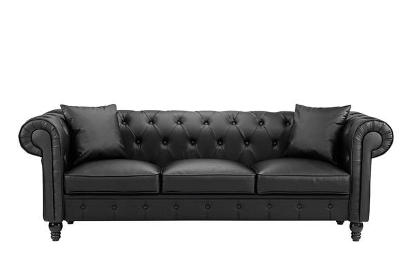 Jasper Classic Victorian Chesterfield Bonded Leather Sofa