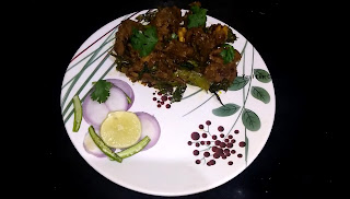 transfer the Andhra Style Quick Mutton Fry to the serving dish