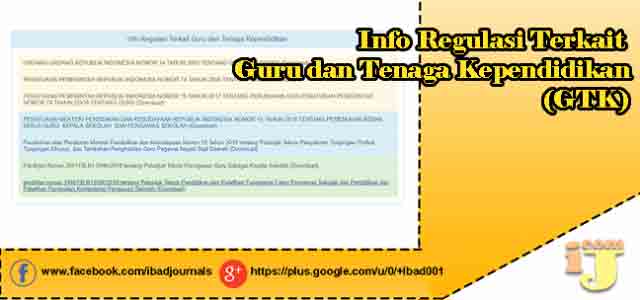 Info Regulasi Terkait Guru dan Tenaga Kependidikan (GTK)