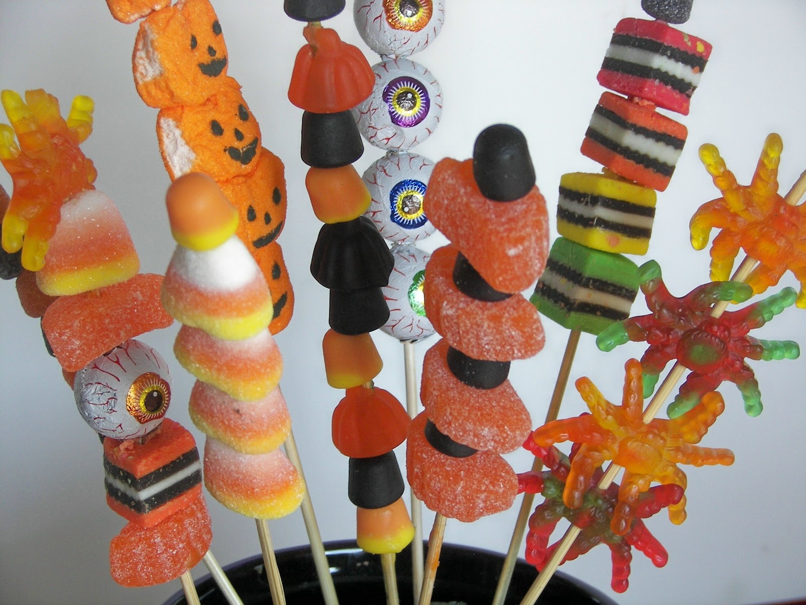 chocolate cake decorations Halloween Candy Skewers