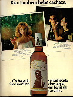 propaganda cachaça de São Francisco - 1976. anos 70.  Reclame 1976.  década de 70. os anos 70; propaganda na década de 70; Brazil in the 70s, história anos 70; Oswaldo Hernandez;