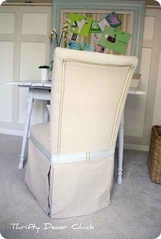 reupholstered parson's chair