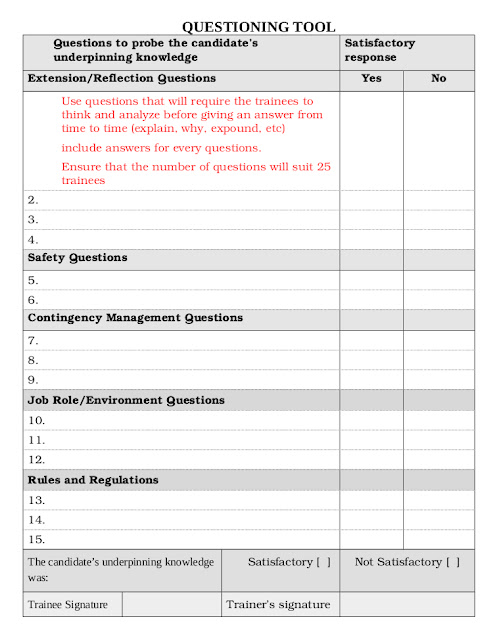  image of Questioning Tool Template