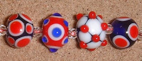 Terrible red, white and blue beads