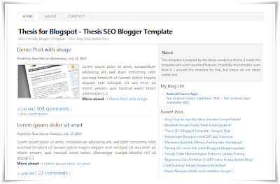 thesis seo,template seo friendly,simple template,template bersih,template sederhana,template blogger