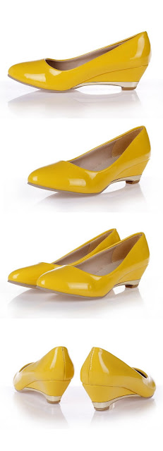 yellow wedding shoes low heel