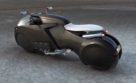 sophisticated high-tech motorcycle black