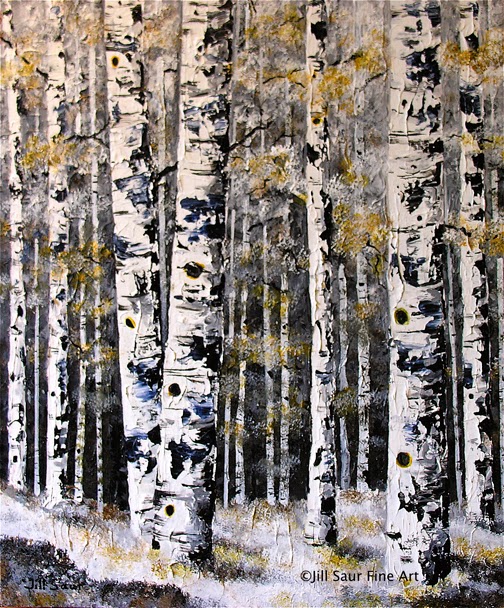 birch tree painting