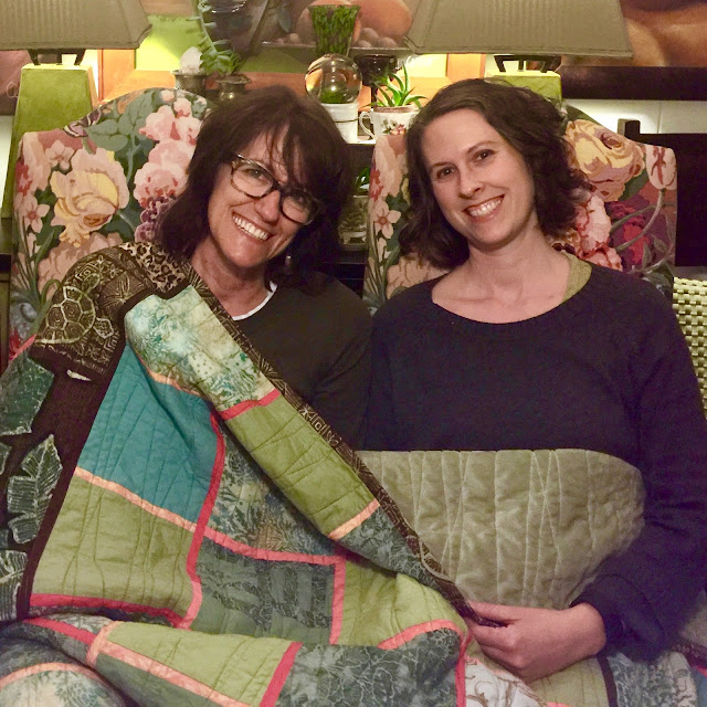 Denise and Lucinda with "Turtle Quilt" 