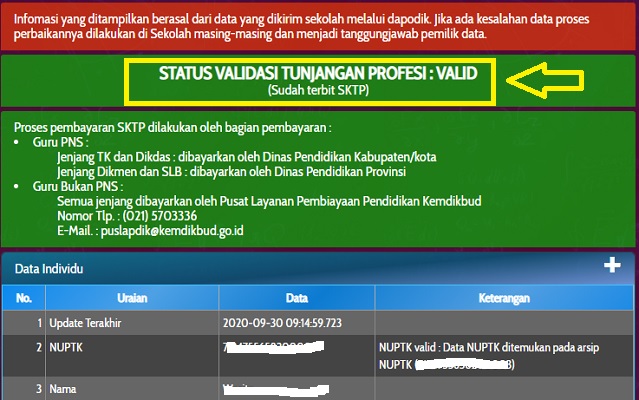 Cara Cek SKTP, SK Dirjen Sertifikasi, Info Guru, Info GTK melalui SIMPKB