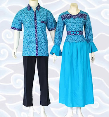 Model Gamis Batik Sarimbit simpel