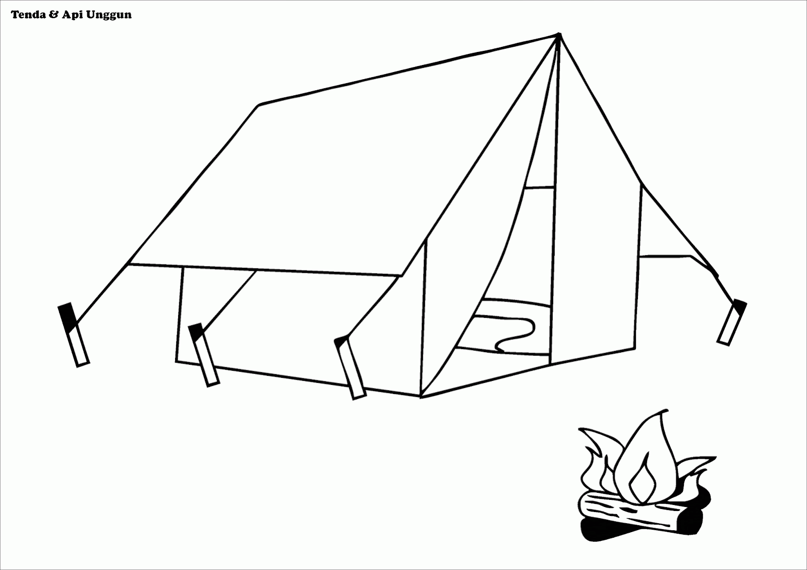  Mewarnai  Gambar  Tenda  Api Unggun Contoh Anak PAUD
