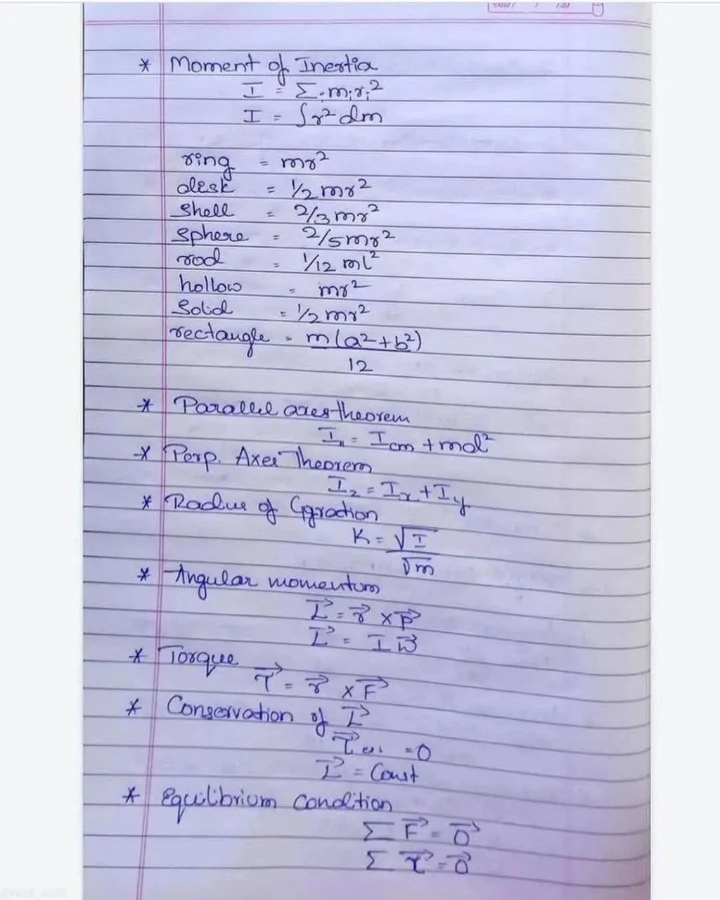 Physics Formulas