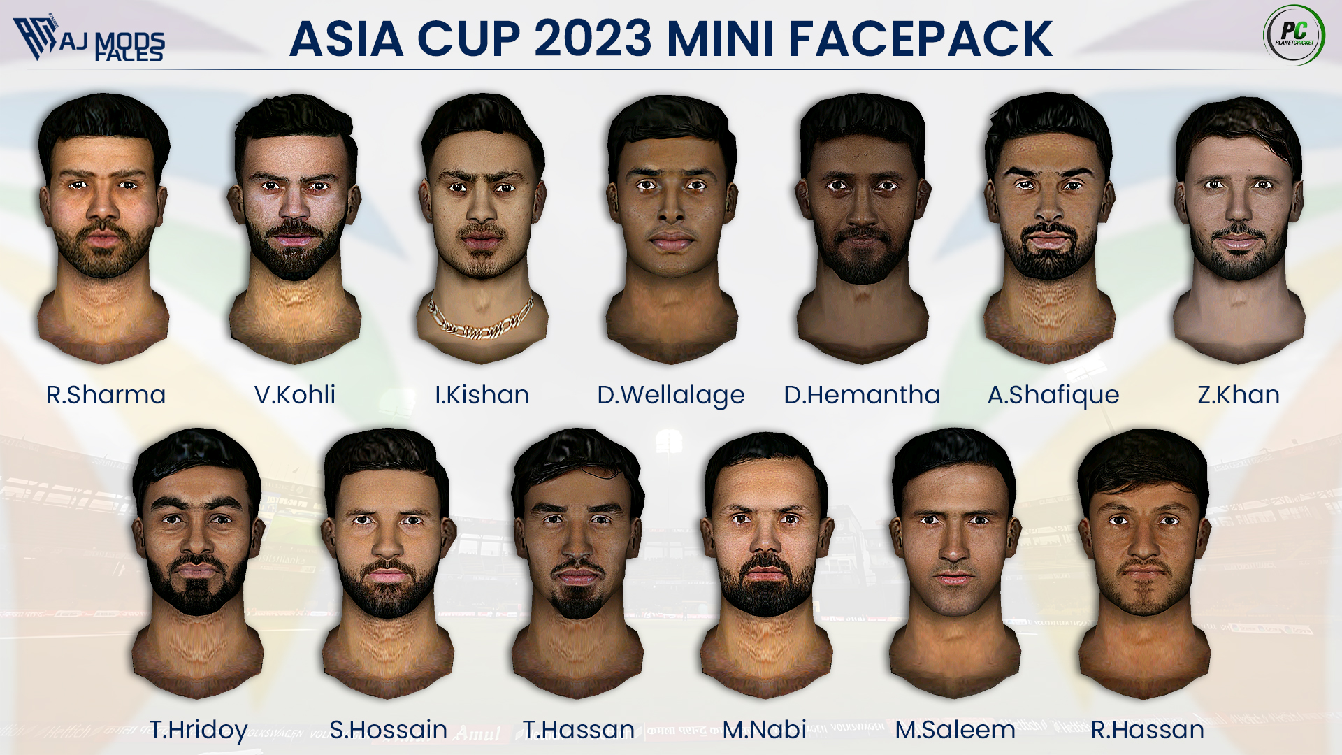 Asia Cup 2023 Facepack for EA Cricket 07