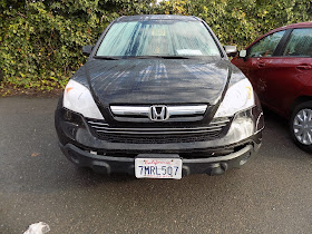 Damaged bumper on Honda CR-V before repairs at Almost Everything Auto Body