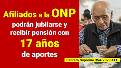 Afiliados a la ONP podrán jubilarse y recibir pensión con 17 años de aportes