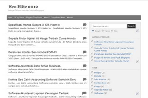 Template Blogger Seo Elite 2012