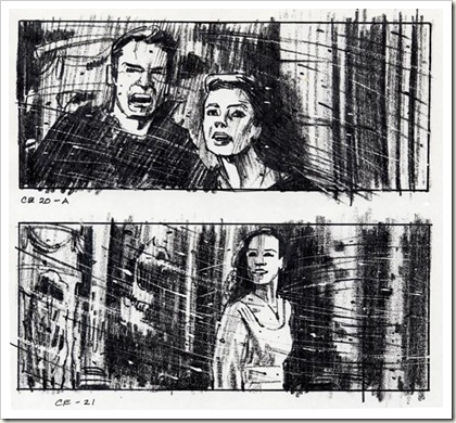 haunted house storyboard art drawings