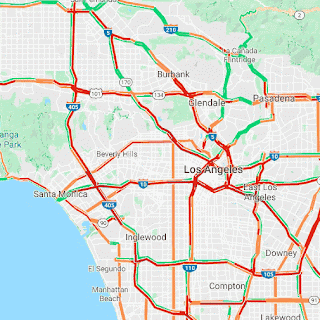 la traffic map all red