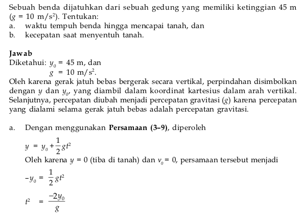 Gerak Vertikal Ke Bawah - Pengertian, Definisi, Rumus 