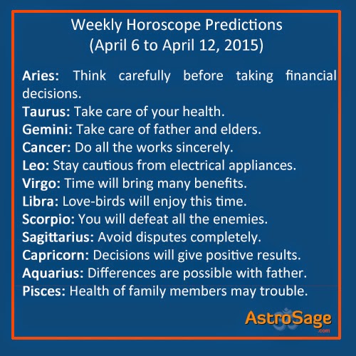 Plan your upcoming week with predictions of weekly horoscope.