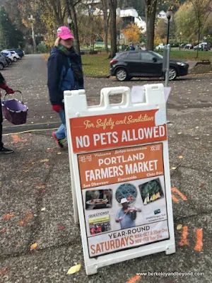 sign at Portland Farmers Market in Portland, Oregon